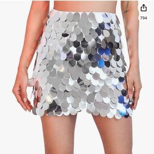 Mini Skirt Sequin Bodycon Skirts Sparkly Hip Skirts Rave Short Skirt